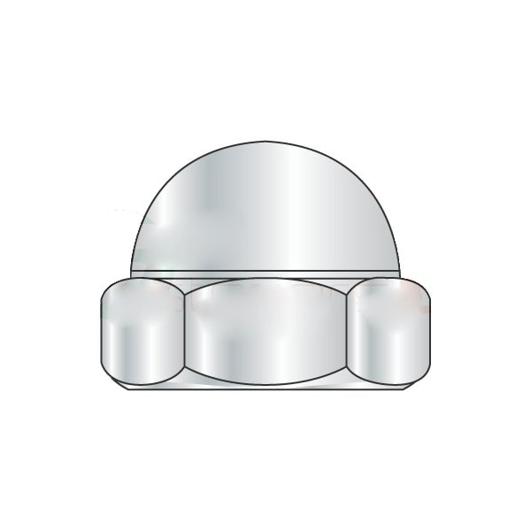 Newport Fasteners Low Crown Acorn Nut, #10-32, Steel, Nickel Plated, 0.291 in H, 3750 PK NB301018B-3750 - main